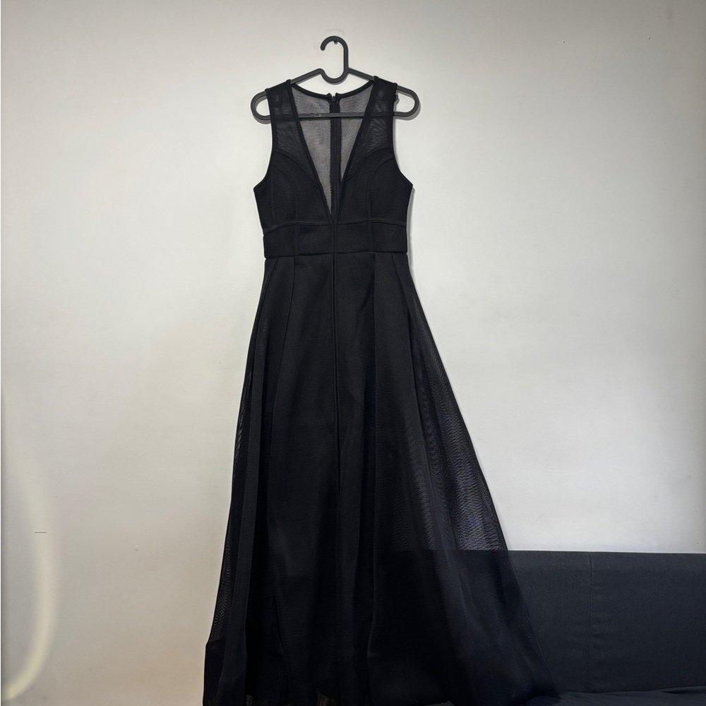 Fashion Nova Black Mesh Maxi Dress